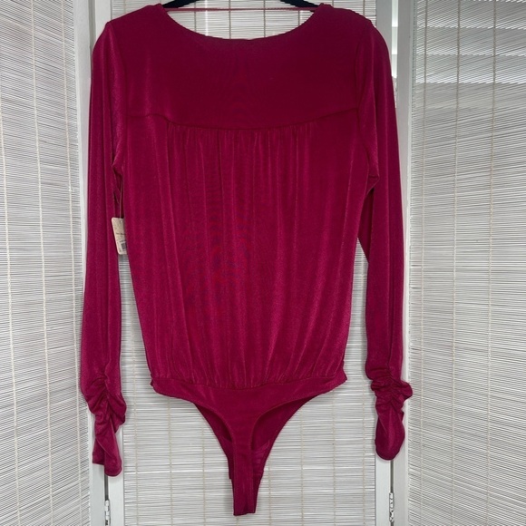 Free People Kaya Bodysuit Pink Size S New with Tags - Picture 4 of 9